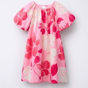 NWT Zara Pink Floral Cotton Dress, Size 8-9 Years